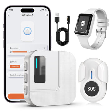 CallTou Smart Wrist Alarm for Elderly – Wireless SOS Panic Button with Tuya WiFi, Rechargeable Call Button & Phone Alerts(复制) CallToU